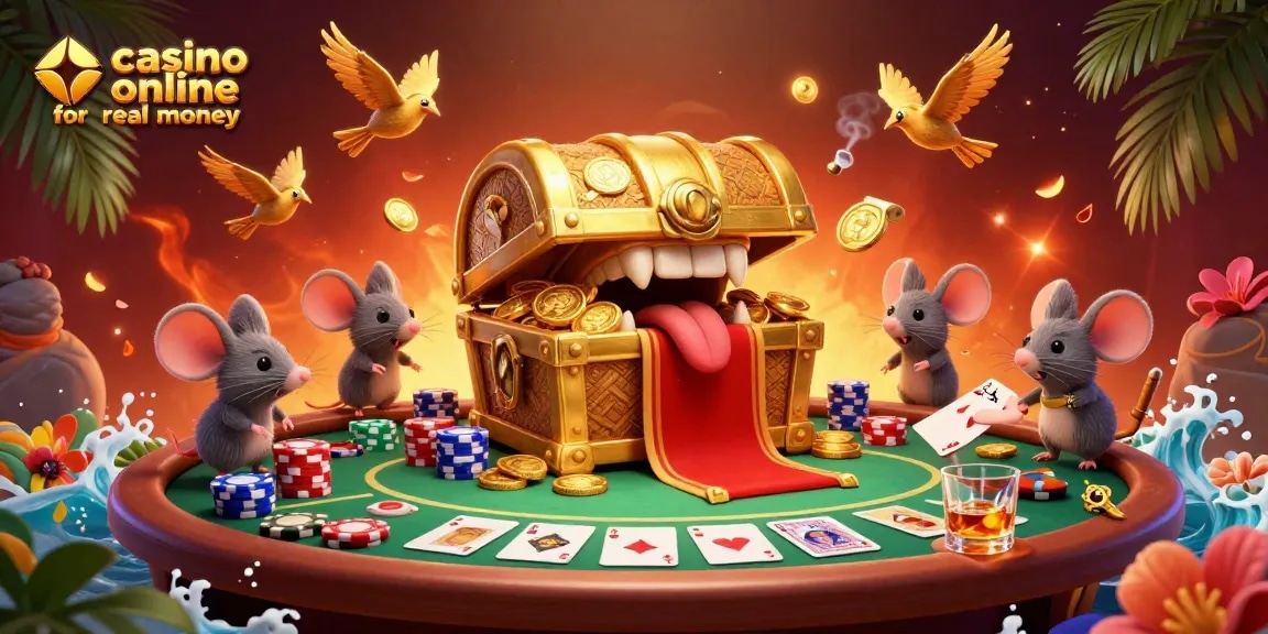 Play casino online for real money amidst an enchanting treasure scene with adventure vibes.